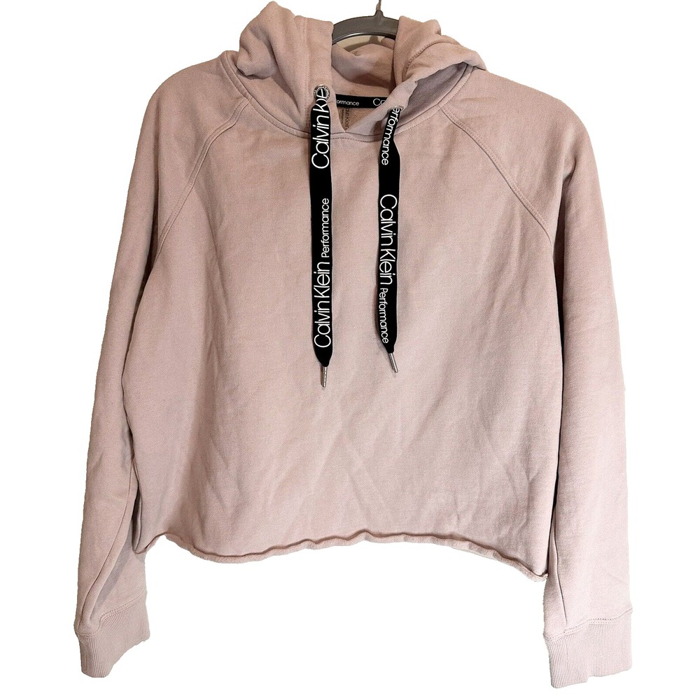 Calvin Klein Sweatshirt Hoodie Women's Size Large Pullover Crop Top